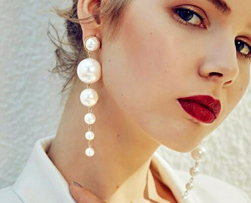 NEW Bride’s Natural white pearl drop earrings - Picture 1 of 3